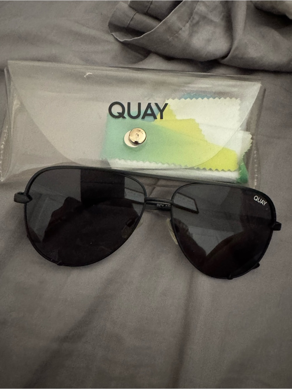 Quay Australia Black Aviator Sunglasses